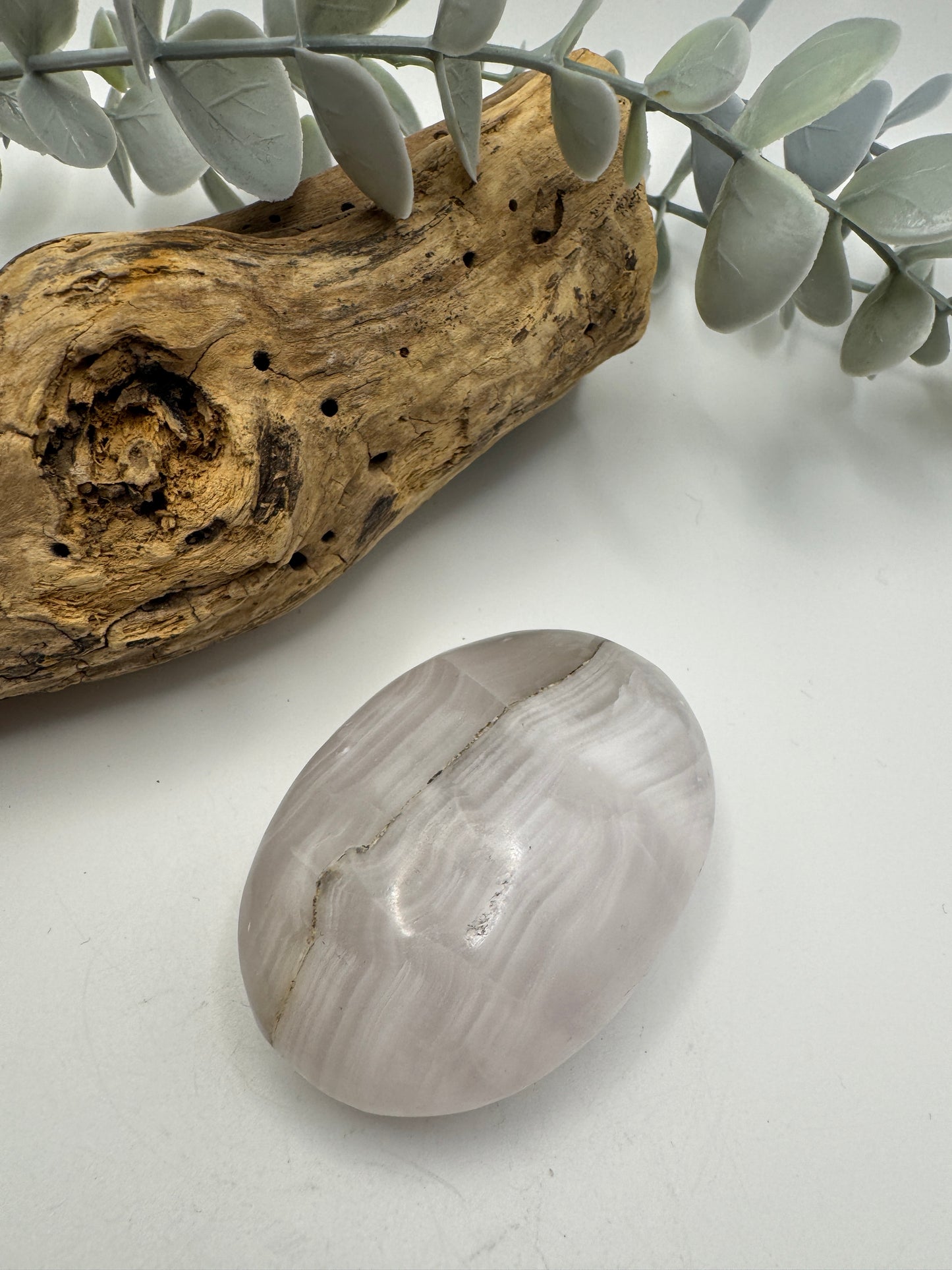 Pink Calcite Palm Stone