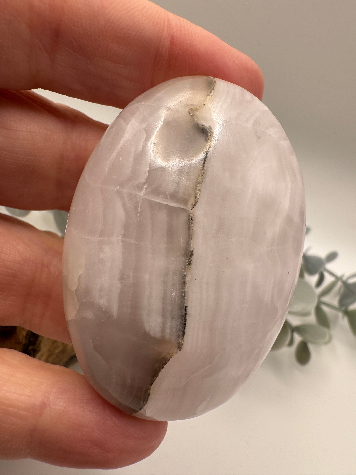 Pink Calcite Palm Stone