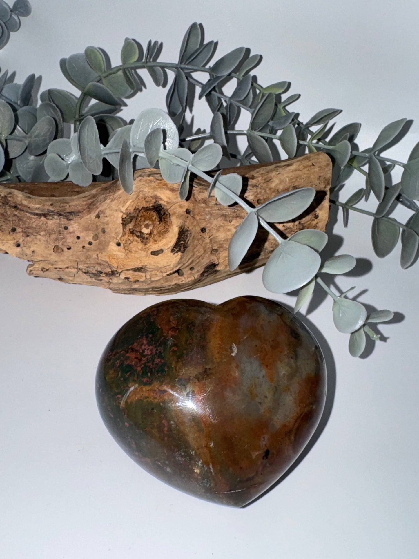 Ocean Jasper Puffy Heart